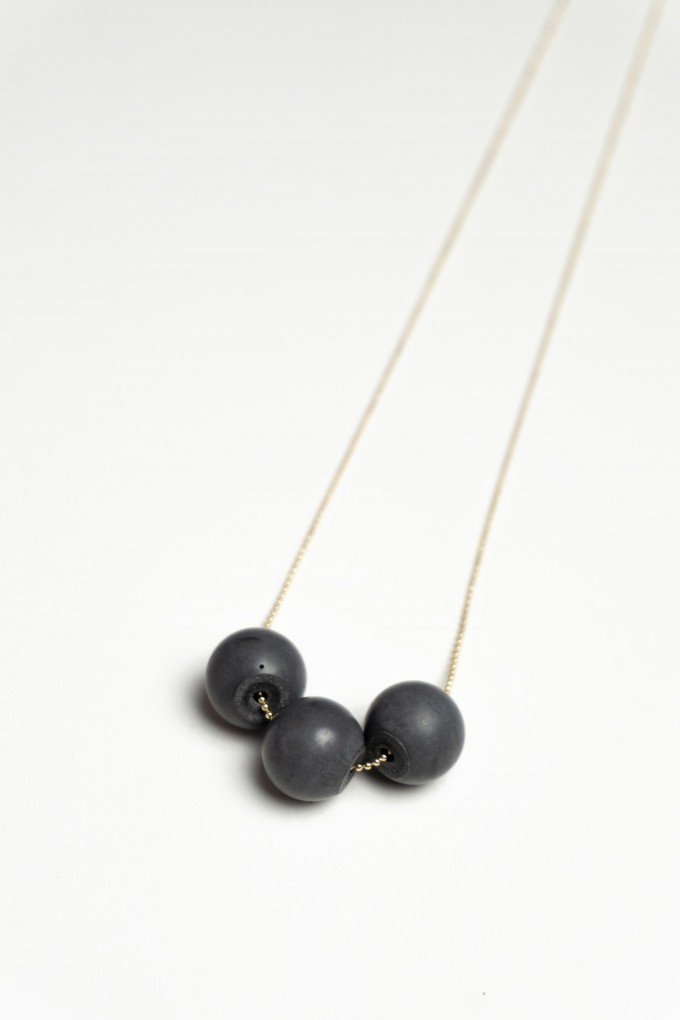 Klunkergrau Betonschmuck | 3x Große Perle aus Beton Klunkergrau Betonschmuck | 3x Große Perle aus Beton