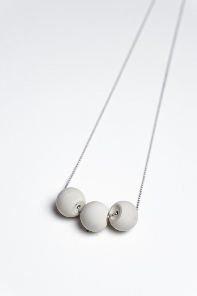Klunkergrau Betonschmuck | 3x Große Perle aus Beton Klunkergrau Betonschmuck | 3x Große Perle aus Beton