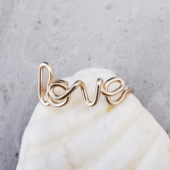 'love' Ring, größenverstellbar - in Sterling Silber und (Rosé) Gold Filled - KIZZU Schmuck