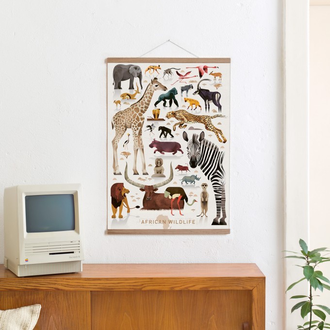 Set / African Wildlife + Posterleiste Eiche 50 cm Set / African Wildlife + Posterleiste Eiche 50 cm