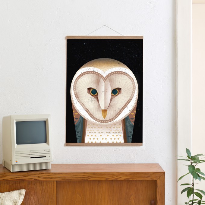 KLEINWAREN / VON LAUFENBERG Set / Barn Owl + Posterleiste Eiche 50cm KLEINWAREN / VON LAUFENBERG Set / Barn Owl + Posterleiste Eiche 50cm