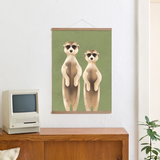Set / Meerkats + Posterleiste Eiche 50cm Set / Meerkats + Posterleiste Eiche 50cm