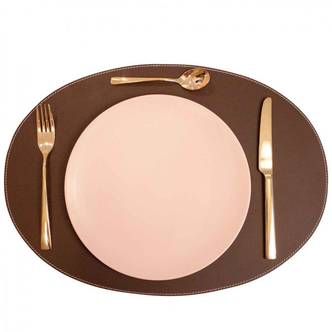 adorist. -Leder Tischset, Lederunterlage, oval, braun adorist. -Leder Tischset, Lederunterlage, oval, braun