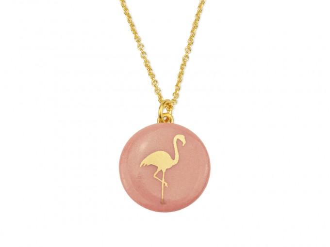 lille mus Porzellan-Kette – Flamingo (verschiedene Farben)