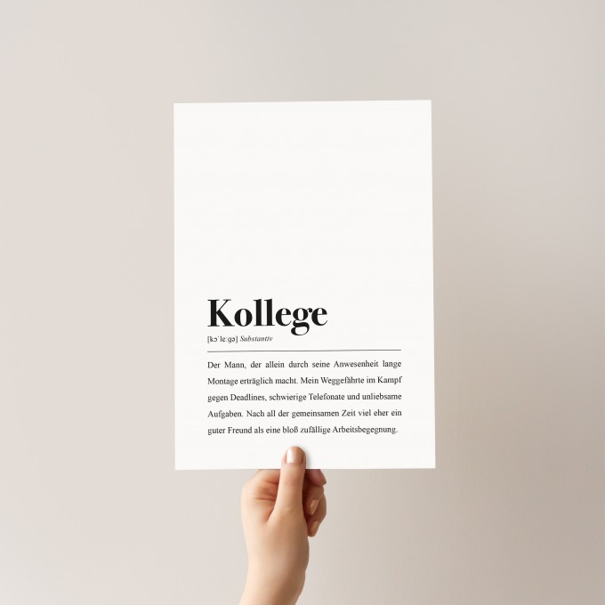 Kollege Definition: DIN A4 Poster - Pulse of Art Kollege Definition: DIN A4 Poster - Pulse of Art