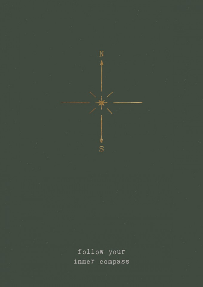 FOLLOW YOUR INNER COMPASS - A5 Print - Letterpress – Anna Cosma FOLLOW YOUR INNER COMPASS - A5 Print - Letterpress – Anna Cosma