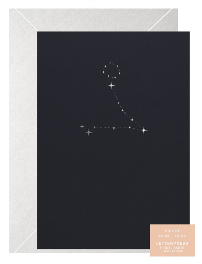 FISCHE STERNZEICHEN - A5 Print - Letterpress – Anna Cosma FISCHE STERNZEICHEN - A5 Print - Letterpress – Anna Cosma