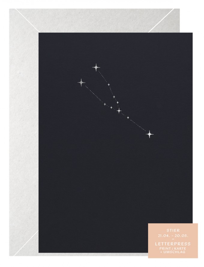 STIER STERNZEICHEN - A5 Print - Letterpress – Anna Cosma STIER STERNZEICHEN - A5 Print - Letterpress – Anna Cosma
