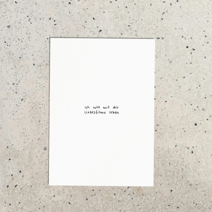 Love is the new black - Postkarte "Liebesfilme"