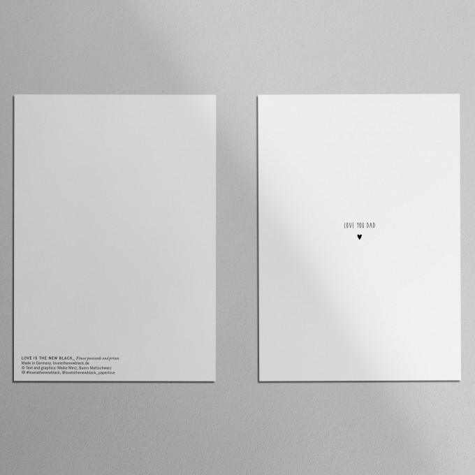 Love is the new black - Postkarte "Love you Dad"