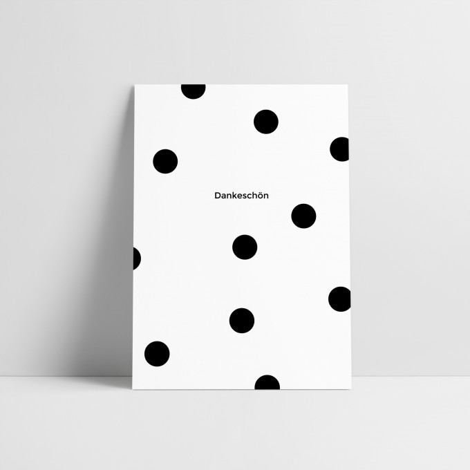 Love is the new black - Postkarte "Dankeschön Dots"