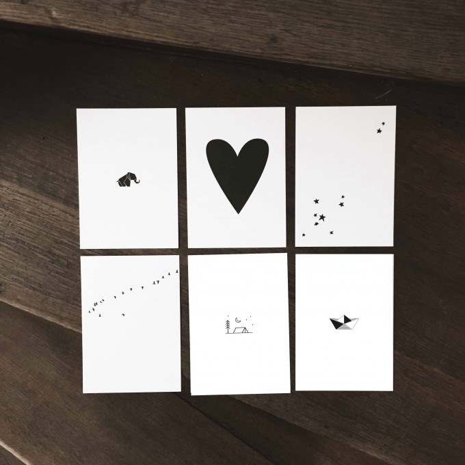 Love is the new black – Postkarten-Set "Graphics" Love is the new black – Postkarten-Set "Graphics"