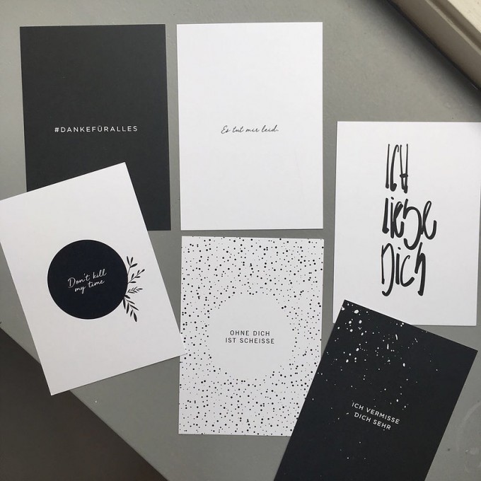 Love is the new black – Postkarten Set "Hard to say" Love is the new black – Postkarten Set "Hard to say"