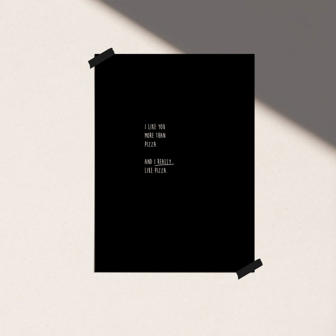 Love is the new black — Poster "PIZZA", DIN A4 Format Love is the new black — Poster "PIZZA", DIN A4 Format
