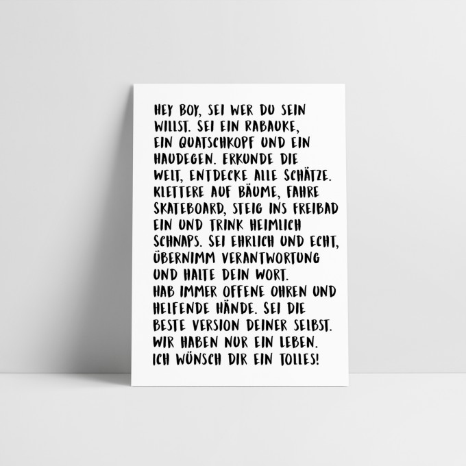 Love is the new black - Postkarte "Hey Boy"