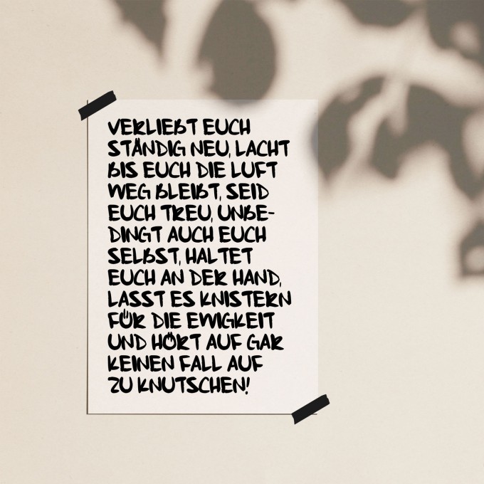 Love is the new black — Poster "VERLIEBT EUCH", DIN A4 Format