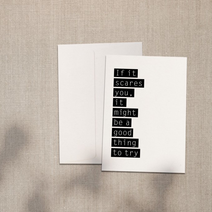 Love is the new black – Grußkarte "If it scares you“ Love is the new black – Grußkarte "If it scares you“