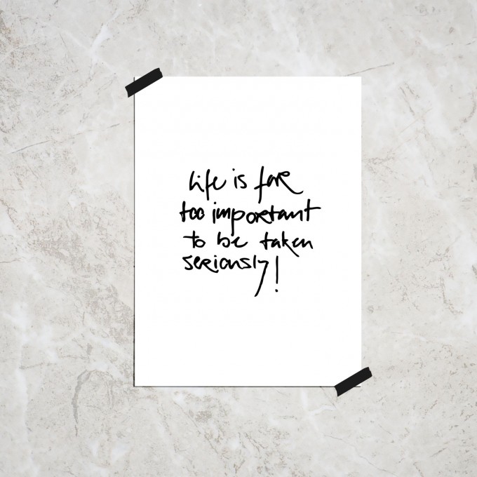 Love is the new black — Poster "TOO IMPORTANT", DIN A4 Format Love is the new black — Poster "TOO IMPORTANT", DIN A4 Format