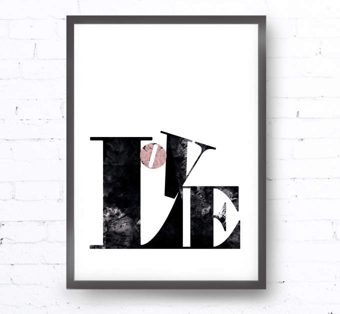 Kruth Design POSTER / LOVE SIGN BLACK Kruth Design POSTER / LOVE SIGN BLACK
