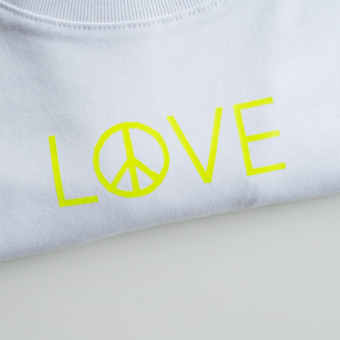 t-shirt LOVE AND PEACE white - PULS good stuff