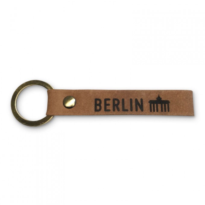 Stadtliebe® | Berlin Leder Schlüsselanhänger mit Messing Ring „Brandenburger Tor"