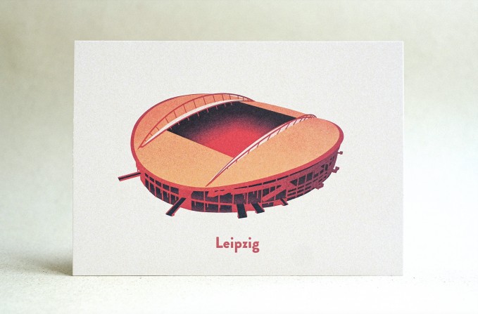 Postkarte für Fußball-Fans Stadion Leipzig - Red Bull Arena | ostkarte