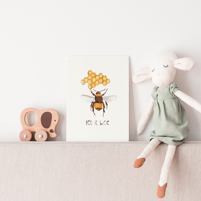 hasenkinder - Aquarellbild 18x24cm "let it bee" hasenkinder - Aquarellbild 18x24cm "let it bee"