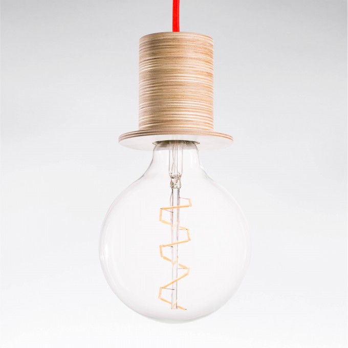 Lichtliebe Pendelleuchte "Fafoo" in weiß und neonorange inkl. Edison Spiral LED im Retro Design mit nur 1,8 Watt