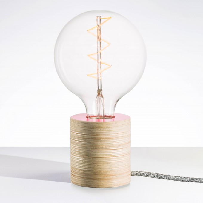 Lichtliebe Tischleuchte "Fafoo" in altrosa und grau meliert inkl. Edison Spiral LED im Retro Design mit nur 1,8 Watt Lichtliebe Tischleuchte "Fafoo" in altrosa und grau meliert inkl. Edison Spiral LED im Retro Design mit nur 1,8 Watt