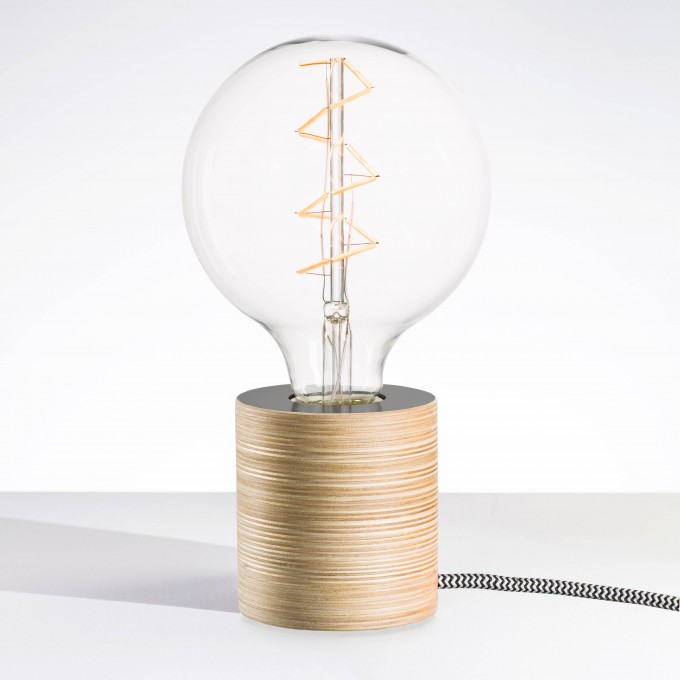 Lichtliebe Tischleuchte "Fafoo" in steingrau und schwarz-weiß inkl. Edison Spiral LED im Retro Design mit nur 1,8 Watt Lichtliebe Tischleuchte "Fafoo" in steingrau und schwarz-weiß inkl. Edison Spiral LED im Retro Design mit nur 1,8 Watt