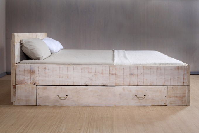 FraaiBerlin Bett Lunas 1x Bettkasten groß Kreidefarbe FraaiBerlin Bett Lunas 1x Bettkasten groß Kreidefarbe