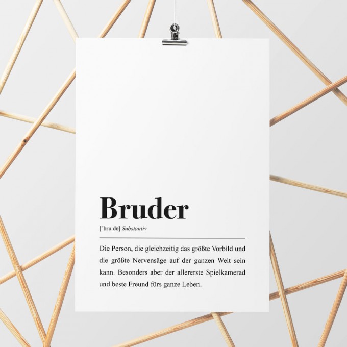 Bruder Definition: DIN A4 Poster - Pulse of Art Bruder Definition: DIN A4 Poster - Pulse of Art