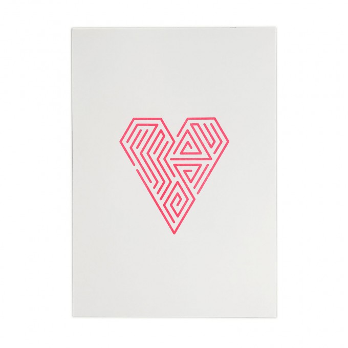 Feingeladen // LINE ART // Heart (FR), RISO-Kunstdruck, A5 Feingeladen // LINE ART // Heart (FR), RISO-Kunstdruck, A5