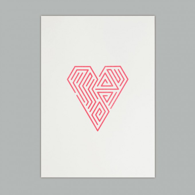 Feingeladen // LINE ART // Heart (FR), RISO-Kunstdruck, A5 Feingeladen // LINE ART // Heart (FR), RISO-Kunstdruck, A5