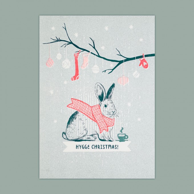 Feingeladen // LOVELY BEASTS // Bunny »Hygge Christmas!« (TLFR), RISO-Kunstdruck, A5 Feingeladen // LOVELY BEASTS // Bunny »Hygge Christmas!« (TLFR), RISO-Kunstdruck, A5