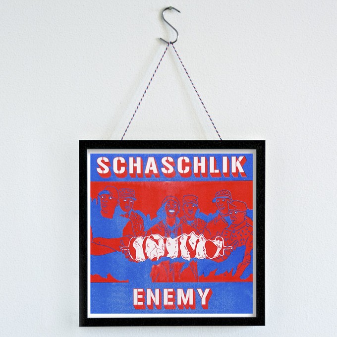 MEAT LOVE "Schaschlik Enemy" Fleisch und Musik Riso Drucke von Black Matter MEAT LOVE "Schaschlik Enemy" Fleisch und Musik Riso Drucke von Black Matter