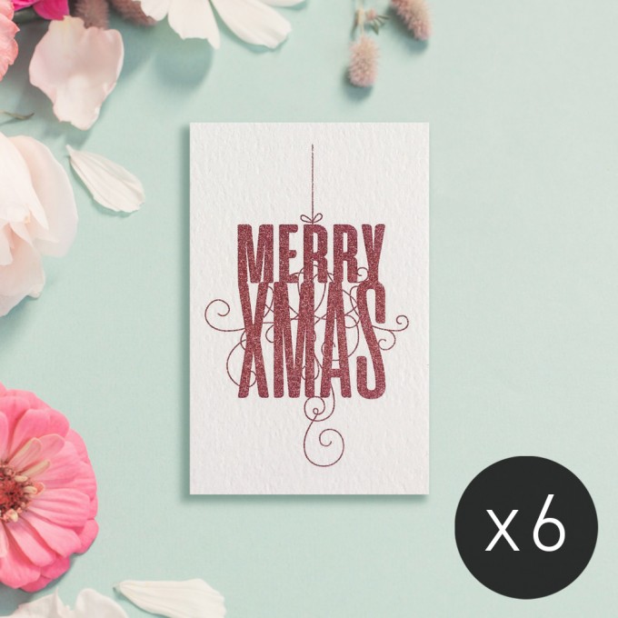 Feingeladen / FANCY TYPE: Merry Xmas (Burgundy) / Mini / x6