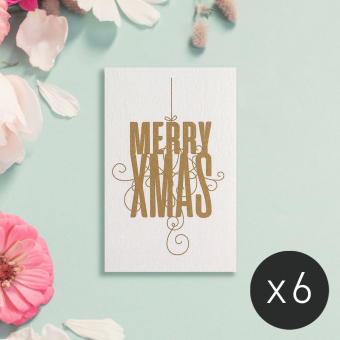 Feingeladen / FANCY TYPE: Merry Xmas (Gold) / Mini / x6 Feingeladen / FANCY TYPE: Merry Xmas (Gold) / Mini / x6
