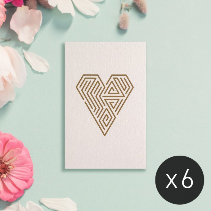 Feingeladen / LINE ART: Heart (Gold) / Mini / x6 Feingeladen / LINE ART: Heart (Gold) / Mini / x6