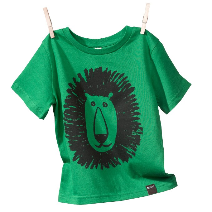 Bio-Baumwoll Shirt für Kleine / Löwe (grün)