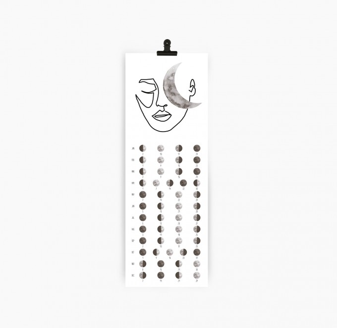 Kruth Design MOND KALENDER 2020 / MOON FACE Kruth Design MOND KALENDER 2020 / MOON FACE
