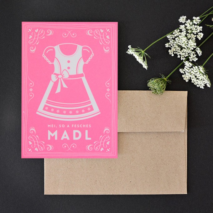 MADL neon-rosé // Klappkarte inkl. Naturpapierkuvert MADL neon-rosé // Klappkarte inkl. Naturpapierkuvert