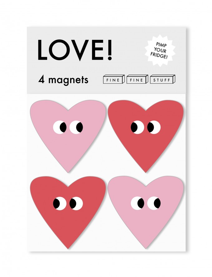 FINE FINE STUFF - Kühlschrankmagnete - Magnete - 4 Stück - LOVE FINE FINE STUFF - Kühlschrankmagnete - Magnete - 4 Stück - LOVE