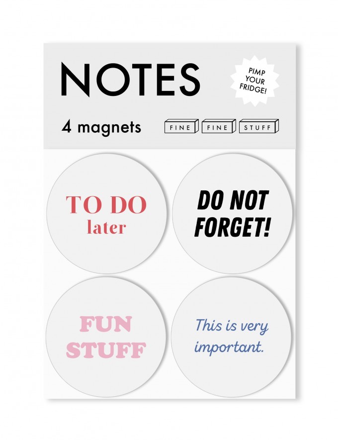 FINE FINE STUFF - Kühlschrankmagnete - Magnete - 4 Stück - NOTES FINE FINE STUFF - Kühlschrankmagnete - Magnete - 4 Stück - NOTES