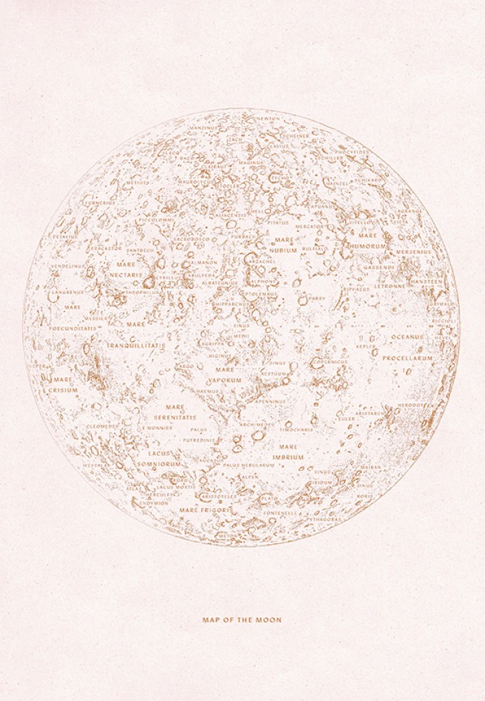 MAP OF THE MOON - A3 Print - Anna Cosma MAP OF THE MOON - A3 Print - Anna Cosma