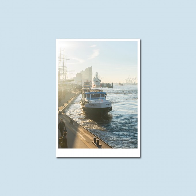 'Morgens am Hafen' Postkarte, DIN A6, klimaneutral gedruckt / Ankerwechsel Verlag