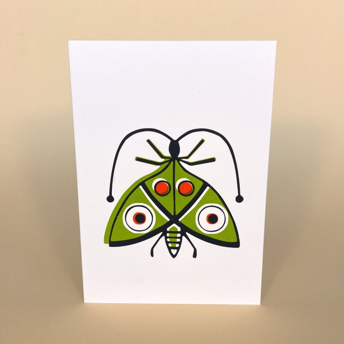 Print now - Riot later ● Frühlingsmotte, Karte mit Umschlag Print now - Riot later ● Frühlingsmotte, Karte mit Umschlag