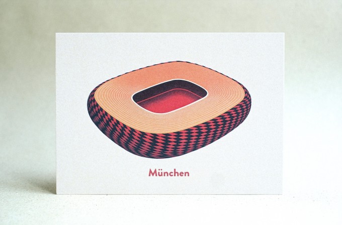 Postkarte für Fußball-Fans Stadion München - Allianz Arena | ostkarte