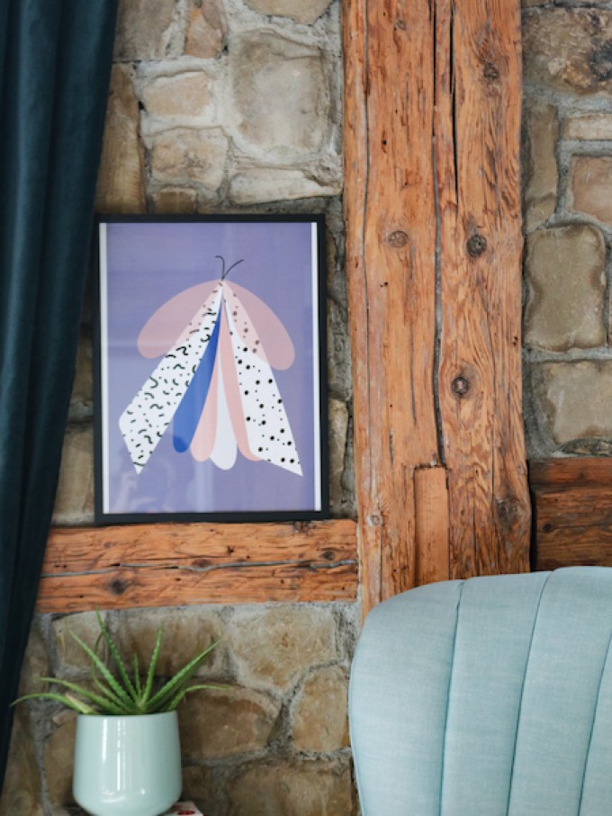 stahlpink - Muster Motte, Fine-Art-Print stahlpink - Muster Motte, Fine-Art-Print
