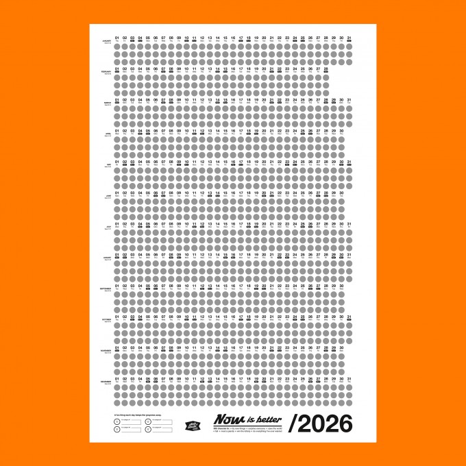 Bob And Uncle Design – Wandkalender – Now Is Better 2026 – Weiß – 680 x 1000 mm